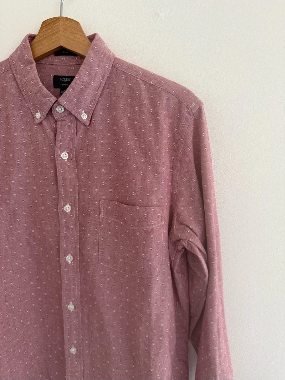 J. Crew Oxford Slim Red Stitched Long Sleeve Button Down Medium